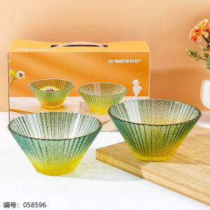Glazed salad bowl two-piece set - Image 1