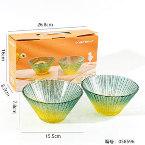 Glazed salad bowl two-piece set - Image 3