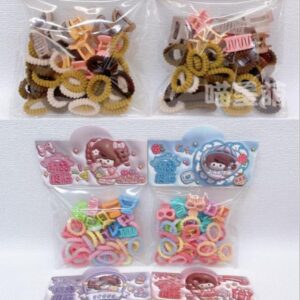 Colorful Ribbed Towel Ring with Large Claw Clip - Image 1