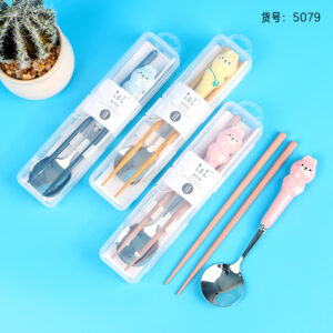 5079 Alloy Chopsticks & Spoon Tableware Set - Image 1
