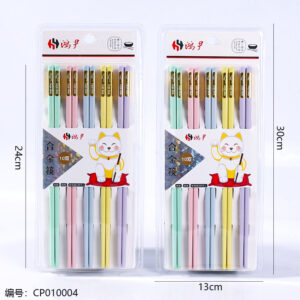 A662-10 Pairs Colorful Chopsticks with Gold Fish - Image 3