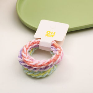 Textured Color Hair Ties 4pcs - 4 - Image 1