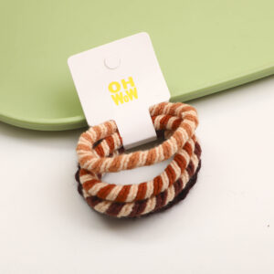 Textured Brown Hair Ties 4pcs - 3 - Image 1