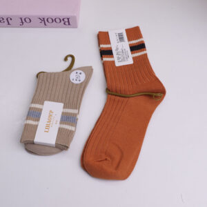 Striped Long-Staple Cotton Women’s Mid-Calf Socks - Image 2