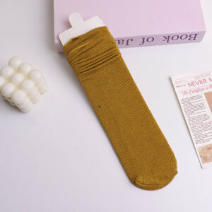 Ginger Yellow Ribbed Women's Slouch Socks - Image 1