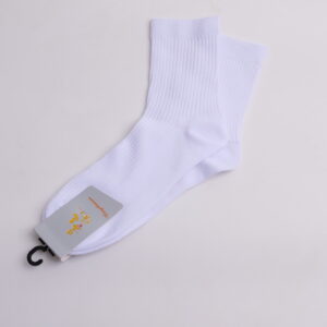 Special Offer-Men's Double Needle White Crew Socks-Single Pair - Image 1