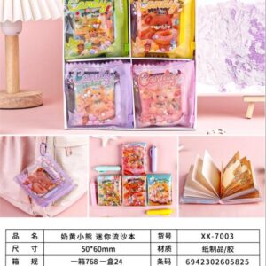 Milk Yellow Bear Mini Liquid Sand Notebook XX-7003 80 sheets - Image 1