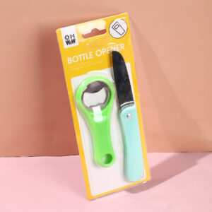 Stainless steel opener + fruit knife combo - Image 1
