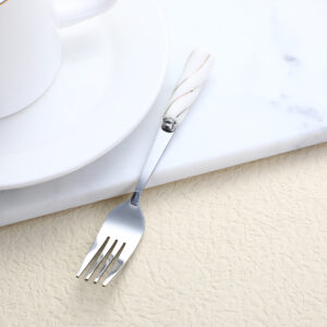 Hexagonal platinum ceramic handle No. 3 fork - Image 4