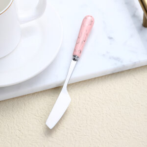Pink golden pottery porcelain handle moon cake knife - Image 2