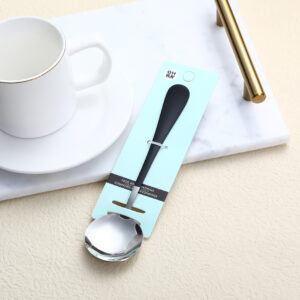 Thick smooth handle black No. 2 round spoon - Image 3