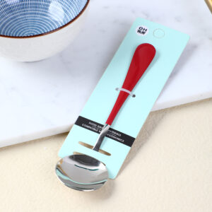Thick smooth handle red No. 3 round spoon - Image 3