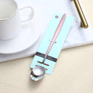 Spanish pink long handle iced spoon - Image 3