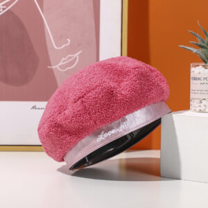 Trendy color fashionable beret-rose red - Image 3
