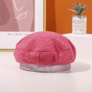Trendy color fashionable beret-rose red - Image 4