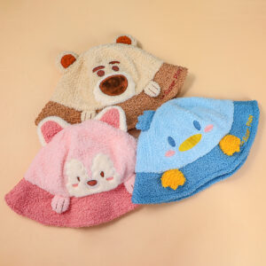 Cute plush children's bucket hat - Blue - Image 4