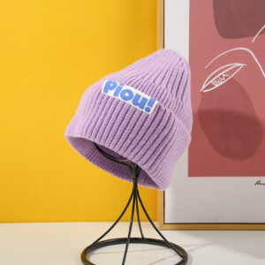 Fashionable PIOU knitted hat-purple - Image 1
