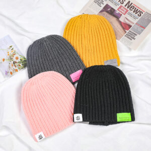 Trendy Korean style knitted hat-yellow - Image 3