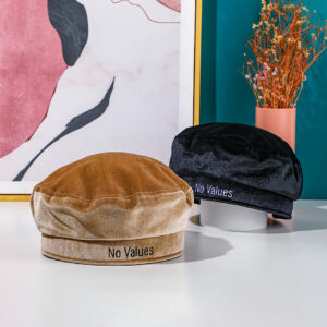 Velvet embroidery seaman's hat-khaki - Image 3