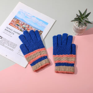 Women's anti-knit jacquard five-finger gloves - Image 3