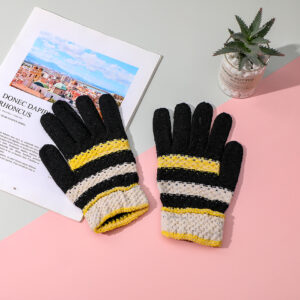 Women's anti-knit jacquard five-finger gloves - Image 4