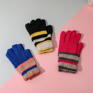 Women's anti-knit jacquard five-finger gloves - Image 5