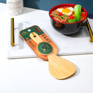Natural log small round rice scoop - Image 3