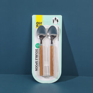 Wood grain small double spoons-7162 - Image 3