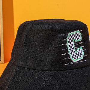 Checkerboard C bucket hat - black - Image 3