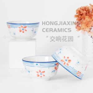 5 inch straight mouth symphony garden ceramic bowl - Image 1