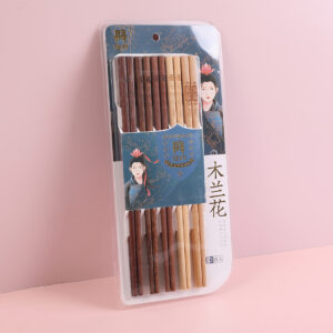 Carved seperate eating wood chopsticks 10 PCS-OH - Image 3