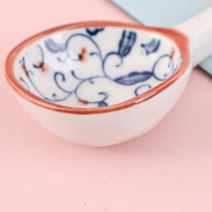 Wooden grain handle spoon-Japanese flower 2 - Image 4