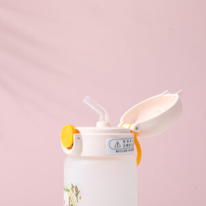 Flower and girl small glass bottle with pop-up lid 350ml - Image 3
