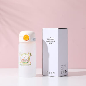 Flower and girl large glass bottle with pop-up lid 350ml - Image 2