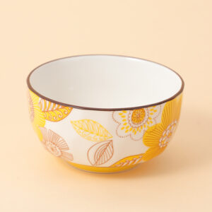 4.5" Grain harvest rhombus ceramic bowl - Image 1