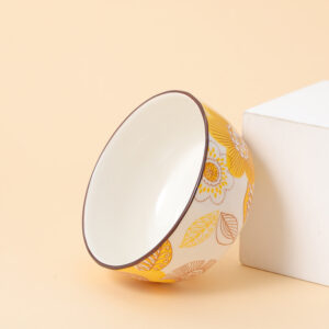 4.5" Grain harvest rhombus ceramic bowl - Image 2