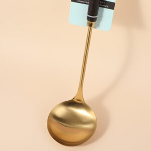 Gold-plated ladle with wood handle - Image 2