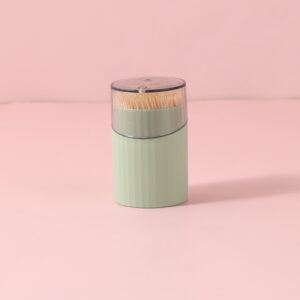 Bamboo toothpick with round bottle and oblique lid  350pcs-152 - Image 1