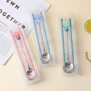 Cute paw spoon and chopsticks two-piece set - Image 1