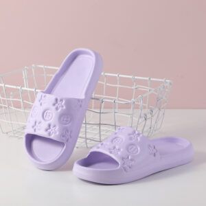 Fashion embossing  purple women's household slipper size 40-41 - Image 3
