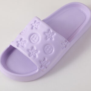 Fashion embossing  purple women's household slipper size 40-41 - Image 4