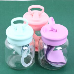 Glass cup with phone holder lid 220ml - Image 1