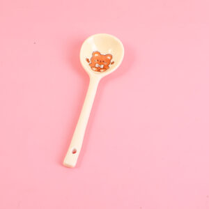 Influencer yellow bear ceramic flat spoon - Image 1