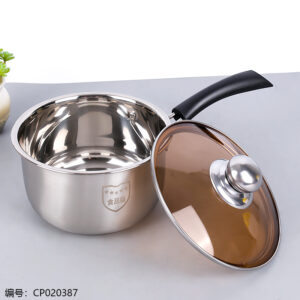 16cm Composite Steel Single Wooden Handle Milk Pan - Image 2