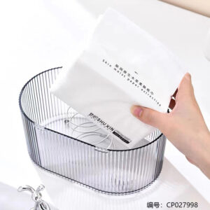 6303-2 Clear Gray Tissue Box - Image 3