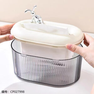 6303-2 Clear Gray Tissue Box - Image 4