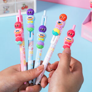 Sugar calabash decompression sliding cartoon black 0.5 creative clickable gel pen-2248(1 PC) - Image 3
