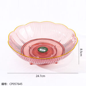 2903 Light luxury Shi turn fruit plate / red - Image 3