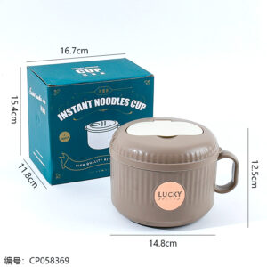 15cm fashionable instant noodle bowl with spoon - Image 3