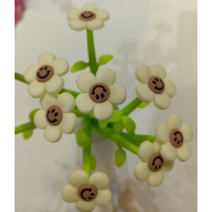 Smiley face flower silicone shaking pen 20068-black(1 PC) - Image 2